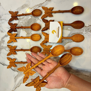 Cuillère en bois authentique du Vietnam pour la préparation professionnelle de pâtisseries et la création de kits de fête tropicaux par 99 Gold Data Co - Product Image 6