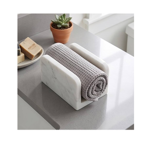 Handmade Modern White Grey Marble Napkin Holder Eco-Friendly home <b>living</b> area Dining table Decorative napkin holder - Product Image 4
