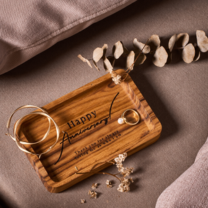 Bandeja de Madera Artesanal para Regalo de Aniversario con Grabado Personalizado, Bandeja Decorativa Rústica para Servir en Bodas, Aniversarios y el Hogar - Product Image 6
