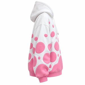 Sudadera con Capucha Unisex Extra Grande, Blanca y Rosa, de Poliéster Tejido, Transpirable, Informal, para Invierno - Product Image 5