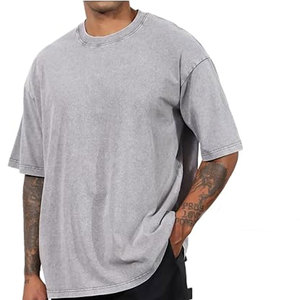 Camiseta de Verano para Hombre, Nueva Moda, Lavado Ácido, 100% Algodón, Antiarrugas, Transpirable, Corte Regular, Informal - Product Image 2