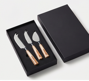 Elegant Stainless Steel <b>Cheese</b> <b>Knife</b> <b>Set</b> With Wooden Handles Perfect For Home Kitchen Parties Restaurant And Dining Use - Product Image 3