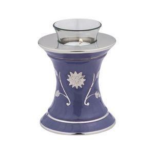 Urna de Cremación de Metal con Diseño Floral, Portavelas de Vidrio para Guardar Cenizas, Urnas y Frascos de Recuerdo Hechos a Mano, Urna de Cremación Europea - Product Image 1
