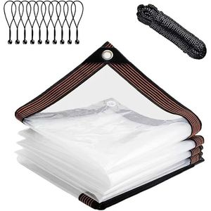 Telo in polietilene trasparente anti-strappo 5x6FT, telo impermeabile per esterni con occhielli antiruggine per copertura patio - Product Image 1