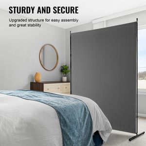 Divisorio per Interni a Pannello Singolo da 6 Piedi, Schermo Privacy Autoportante, Unità di Separazione Stanza con 3 Pannelli per Divisione Ambienti - Product Image 4