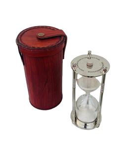 Antique Brass <b>Hourglass</b> with Leather Box Sand Ceremony Unity Ceremony Silver <b>Hourglass</b> Sand <b>Timer</b> Home and Office Decor Item - Product Image 5
