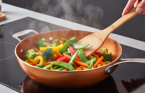 Modern Orange Saute Pan With Glass Lid Stainless Steel Handle Ceramic Non-Stick Coating <b>For</b> Kitchen And <b>Induction</b> Cooker Use - Product Image 4