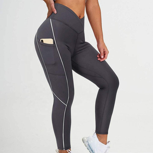 Leggings décontractés pour femmes, couleur unie, fabrication de qualité supérieure, prix de gros - Product Image 4