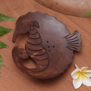 New Design Seahorse Animal Shape Coco Soap <b>Dish</b> Holder Tray Compostable Coconut Shell <b>Rack</b> for Soaps With Custom Boxes - Product Image 1