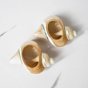 Unique <b>centre</b> <b>pieces</b> wedding decoration oceanic polished seashell napkin ring for dinner <b>table</b> decor - Product Image 2