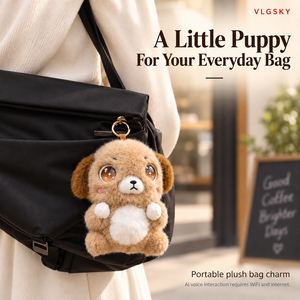 VLGSKY Perro de Peluche Interactivo con IA, Colgante para Bolso, 66 Idiomas, Ojos con Pantalla Expresiva, Recargable por USB, Regalo al por Mayor - Product Image 6