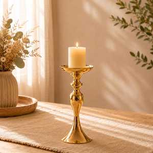 Ensemble de 3 chandeliers en métal doré, porte-bougies coniques pour la décoration de la maison, centre de table de mariage, décoration de table de Noël - Product Image 5