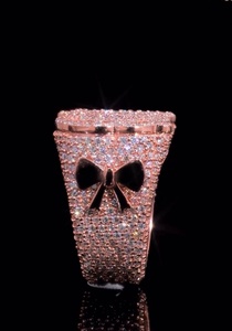 Custom 925 <b>Silver</b> VVS Diamond MOB Letter Ring Rose Gold Plated 3D Bubble Nameplate <b>Band</b> <b>Wedding</b> Gift Factory Direct - Product Image 2