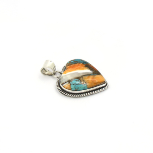 Pendentif Cœur en Turquoise Mohave Naturelle, Pendentif en Laiton avec Pierre Précieuse, Bijoux Bohèmes Faits à la Main, Fournisseur en Gros OEM ODM - Product Image 2