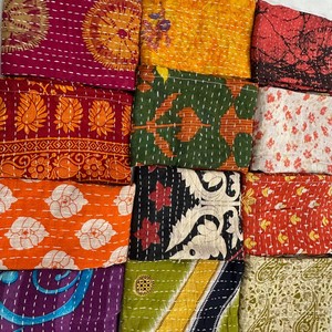 Lot de serviettes Kantha multi-usages faites à la main, couvre-visage, pour la maison, la cuisine, la salle à manger, la table de fête, nappe de dîner réutilisable - Product Image 5