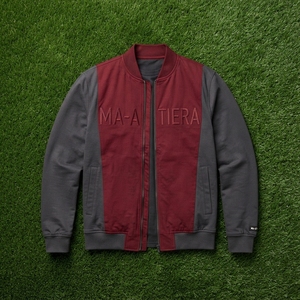 เสื้อแจ็คเก็ตบอมเบอร์ปักลายสีเบอร์กันดีเทาสำหรับผู้ชาย สไตล์ลำลอง สตรีทแวร์ ซิปแบบรูดขึ้น รับผลิตตามแบบ OEM ODM ขายส่ง - Product Image 5