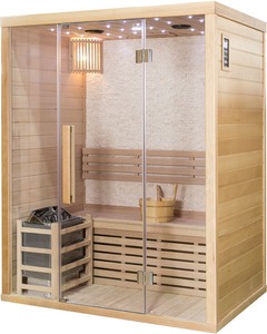 NUEVA SAUNA TRADICIONAL CANADIENSE DE MADERA DE HEMLOCK PARA DOS PERSONAS, TIPO SUEDOSE, PARA USO HÚMEDO Y SECO - Product Image 3