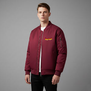 Veste de baseball d'hiver sur mesure de haute qualité à col montant, style streetwear, légère, couleur unie, veste universitaire - Product Image 4