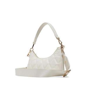 White PU Leather Crescent Tote Bag Chain <b>Charm</b> Shoulder Handbag Embroidered Portable Purse for Daily Use - Product Image 2