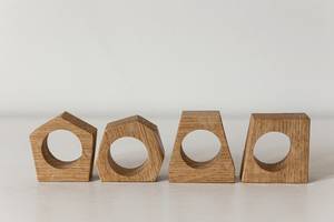 <b>Hand</b> Crafted Elegant Napkin <b>Rings</b> Mango Wood Handmade Fresh Arrival Napkin <b>Holder</b> : Geometric Tableware - Product Image 2