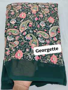 งานปักลายจอร์เจตต์หลากสี ชุดเดรสยาวแบบอานาร์กาลีผ้าจอร์เจตต์หนาหลายสีสุดหรู พร้อมลวดลายประณีต - Product Image 3