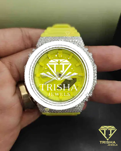 Reloj de lujo con diamantes de moissanita VVS completamente cubiertos de circonitas, en plata de ley 925. - Product Image 4