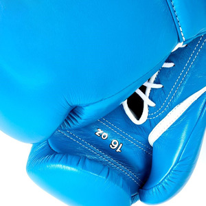 Nuevos Guantes de Boxeo Profesionales de Cuero Genuino Azul Cielo, Guantes de Boxeo Impermeables para Sparring, Guantes de Entrenamiento de Kickboxing CP-BG-65 - Product Image 6