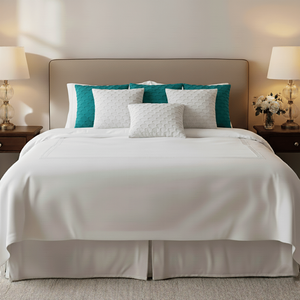 SOGA Lot de 6 housses de coussin décoratives à bords festonnés de 45 cm, 3 vert sarcelle et 3 blanc pur, pour canapé et chambre à coucher - Product Image 4