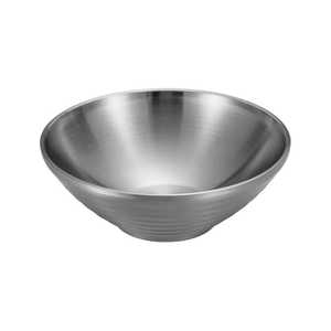 Modern Grooved Stainless Steel <b>Salad</b> Bowl Brushed Metal Serving Basin Durable Noodle Soup Bowl For Hotel Restaurant Kitchen - Product Image 1