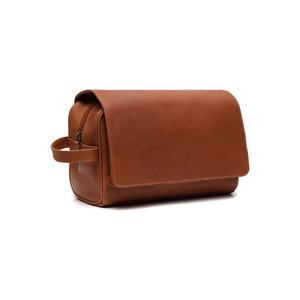 Bolsa de Aseo Colgante de Cuero para Hombre, Bolsa de Cosméticos Hecha a Mano, Neceser, Bolsa de Maquillaje de Doble Capa, Bolsa de Almacenamiento Portátil para Viaje - Product Image 1