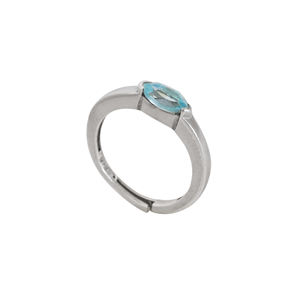 Anillo de Plata de Ley 925 con Gema Azul Marquesa Hecha a Mano, Joyería para Mujeres y Niñas, para Usar en Bodas y Fiestas - Product Image 1