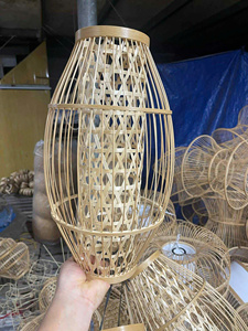 Pure Bamboo Lamp Natural <b>Wicker</b> Hanging Light Heavy Duty Ceiling Pendant <b>Lampshade</b> Premium Quality Bulk Wholesale Factory - Product Image 4