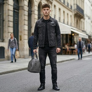 Wholesale High Quality Cotton Winter High Streetwear Mid Breathable Distressed Wash Straight Style Stonewashed Amiiry Denim - Product Image 5
