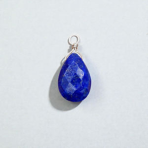 Natural <b>Purple</b> Lapis Lazuli Teardrop Pendant Handcrafted Gold Wire Wrapped Faceted Gemstone Necklace for Women Fashion Jewelry - Product Image 1