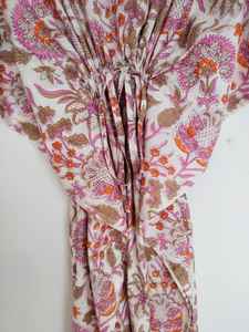 ชุดคลุมชายหาดผ้าฝ้ายทำมือสไตล์อินเดีย ทรงหลวมแบบกิโมโน - Product Image 5