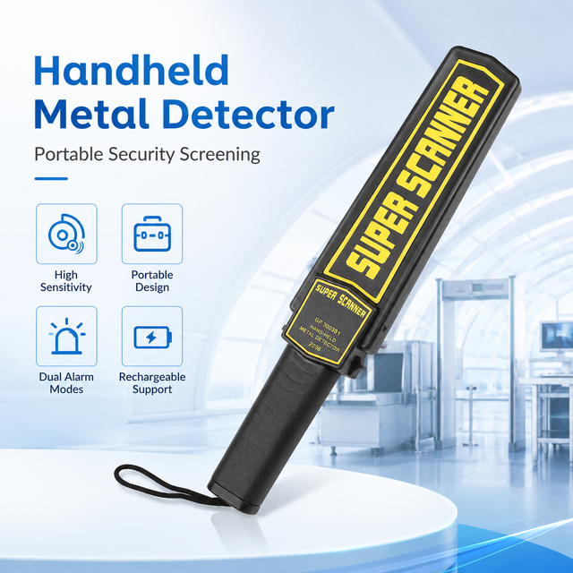 Handheld Metal Detector Portable Security Screening Wand for Metals Detection High Sensitivity Security Body Scanner Detector