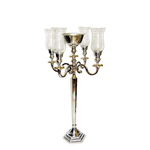 Luxury 5 Arm Silver Plated <b>Candelabra</b> with Crystal Globe Top Selling Candle Holder Metal <b>Candelabra</b> Handmade Tealight Holders - Product Image 5