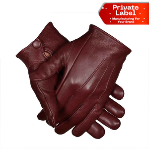 Gants de conduite unisexes en cuir à doigts entiers avec poignets élastiques – Gants de conduite élégants en cuir pour femmes, doux au toucher - Product Image 1