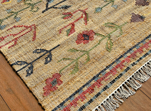 Handmade Modern Natural Jute Rectangle Abstract <b>Rug</b> | Eco-Friendly Anti-Bacteria Non-Slip PET Friendly Low Pile Thin Area <b>Rug</b> - Product Image 3