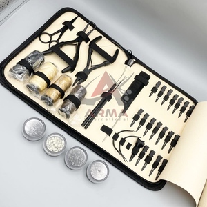 Black Matte Hair Extension Tools Kit <b>Set</b> Wholesale Custom Logo Stainless Steel Hair Extension <b>Pliers</b> With Loops, Clips & Beads - Product Image 6