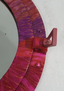 กระจกตกแต่งผนังทรงกลมทำมือพร้อมกรอบหลากสีมีลวดลาย - Product Image 3