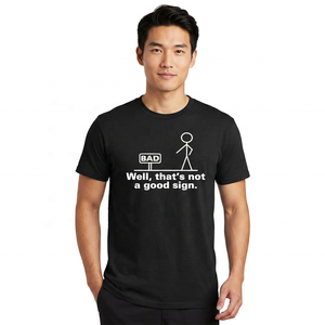 Men's Black Short Sleeve <b>T</b>-<b>Shirt</b> With <b>Funny</b> Stick Figure And Text Design Casual Wear Regular Fit O-Neck Jersey Cotton - Product Image 3