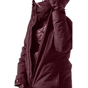 Chaqueta Impermeable Cortavientos para Esquí y Snowboard para Mujer, Color Rojo Vino Borgoña, con Capucha, Cierre Completo, Bolsillo en el Pecho, Aislamiento - Product Image 3