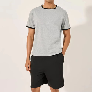 Ensemble décontracté personnalisé pour l'entraînement, deux pièces, t-shirt et short, vêtements d'été unisexes, ensemble de t-shirt et short vierges pour hommes - Product Image 4