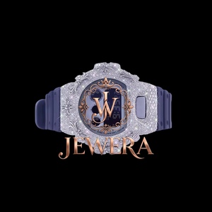 Reloj de Pulsera de Lujo con Diamantes de Imitación en Goma Morada Mossinate de Primera Calidad, Elegante Reloj de Pulsera con Diamantes de Imitación en Goma Blanca Mossinate - Product Image 1