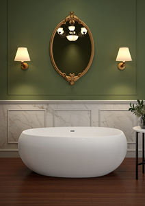 Bañera Independiente Arleta de Cerámica con Hidromasaje y Drenaje, Diseño Contemporáneo para Uso en Baños y Hoteles Modernos - Product Image 3