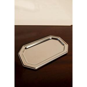 Food Grade Metal Decorative Trays Unique Border Design Serving Tray Restaurant Cafe Use <b>Mirror</b> Polish Silver Tray Custom Sizes - Product Image 1