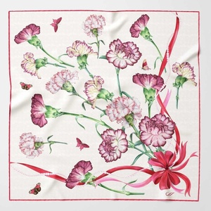 Elegant Luxury <b>Silk</b> Scarf for Ladies Long Lightweight Printed Square Hijab Scarf Vintage Dot Leaf Wholesale <b>Head</b> <b>Wrap</b> Scarves - Product Image 1