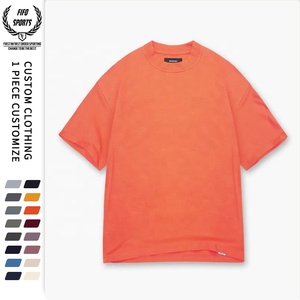 T-shirt en coton pour hommes de grande taille 100% Impression de logo personnalisé T-shirt en coton vierge à col montant et à col montant T-shirt surdimensionné - Product Image 6