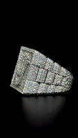 Hiphop Style Argent 925 Hommes Bague Glacé VVS1 Mêlée Moissanite Diamant Pave Réglage Logo Personnalisé Bague Bande Fine Jewelry
